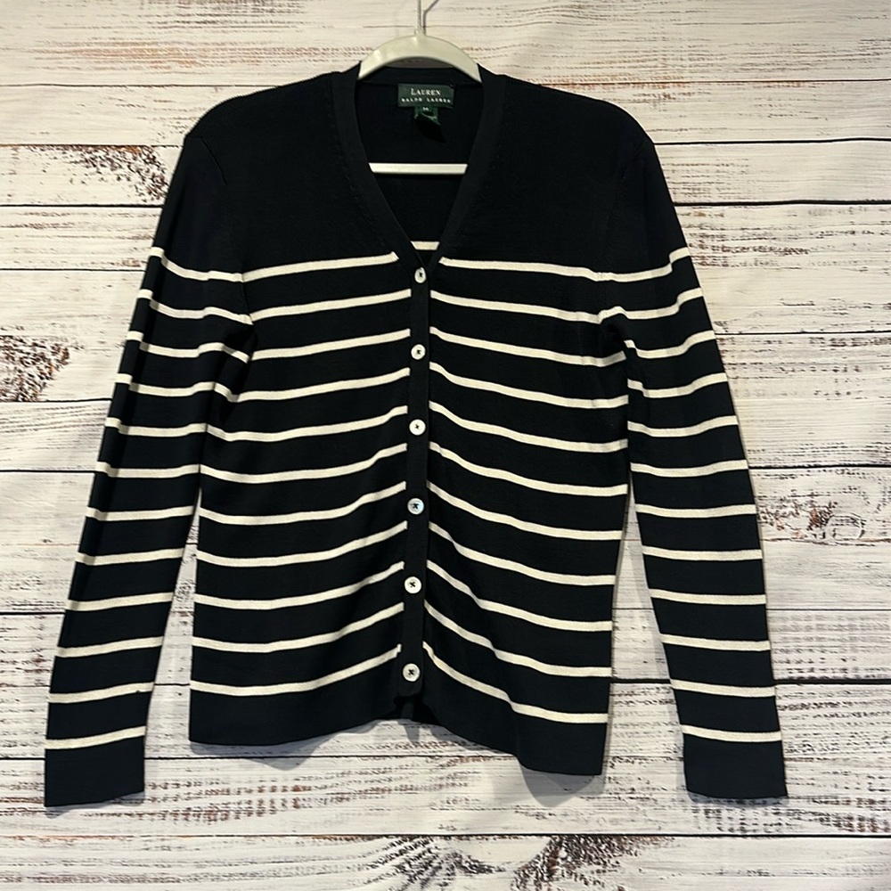 Lauren Ralph Lauren Spin‎ Silk Cardigan Sweater Size M